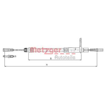 Tirette à câble, frein de stationnement arrière gauche METZGER OEM 2024202785