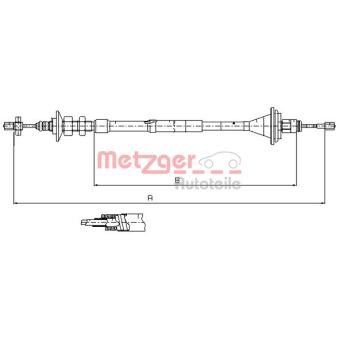 Tirette à câble, commande d'embrayage METZGER OEM 6025170727