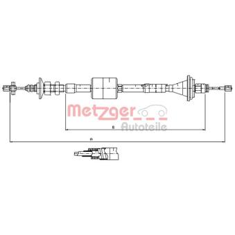Tirette à câble, commande d'embrayage METZGER OEM 6025170728