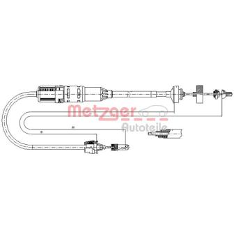 Tirette à câble, commande d'embrayage METZGER 11.2915