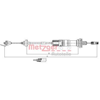 Tirette à câble, commande d'embrayage METZGER OEM 2150X4