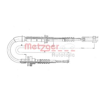 Tirette à câble, commande d'embrayage METZGER 11.3910 pour MERCEDES-BENZ 100 D - 72cv