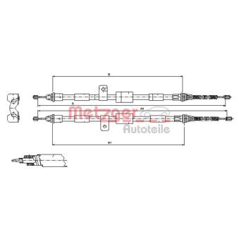 Tirette à câble, frein de stationnement METZGER OEM 1018642