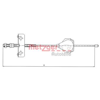 Tirette à câble, frein de stationnement METZGER OEM 1349905