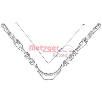 Tirette à câble, frein de stationnement METZGER 11.573