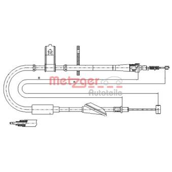 Tirette à câble, frein de stationnement arrière gauche METZGER OEM 4700358