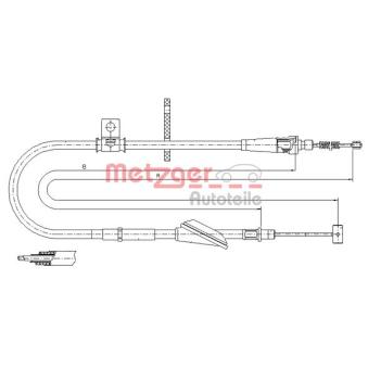 Tirette à câble, frein de stationnement arrière droit METZGER 11.5745 pour OPEL AGILA 1.3 CDTI - 70cv