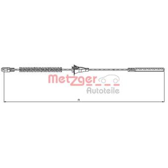 Tirette à câble, frein de stationnement arrière droit METZGER 11.5754 pour MERCEDES-BENZ SPRINTER 1.2 - 45cv