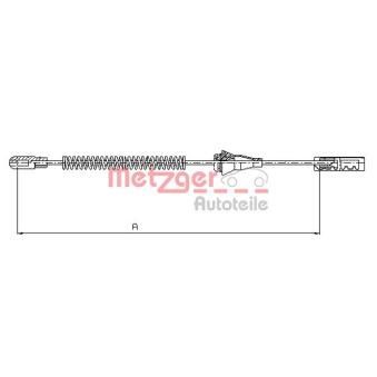 Tirette à câble, frein de stationnement METZGER 11.5763 pour OPEL CORSA 1.0 - 58cv