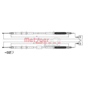 Tirette à câble, frein de stationnement METZGER OEM 522039