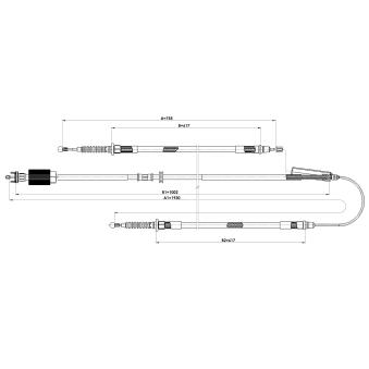 Tirette à câble, frein de stationnement METZGER 11.5840 pour CITROEN C15 1.6 CDTI - 110cv