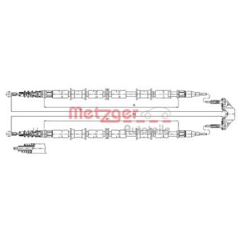 Tirette à câble, frein de stationnement METZGER 11.5865 pour OPEL ZAFIRA 2.0 OPC - 192cv
