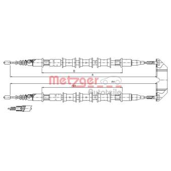 Tirette à câble, frein de stationnement METZGER OEM 24427061