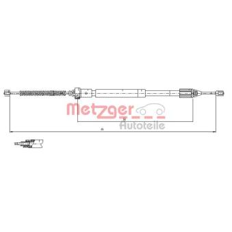 Tirette à câble, frein de stationnement arrière gauche METZGER 11.6597 pour RENAULT THALIA 1.5 DCI - 64cv
