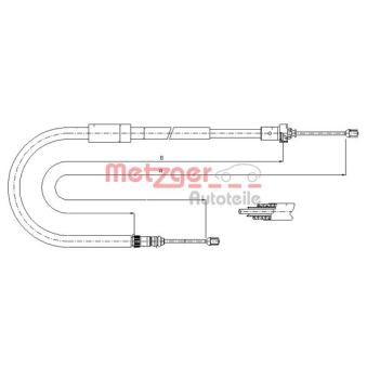 Tirette à câble, frein de stationnement arrière gauche METZGER OEM 8200214752