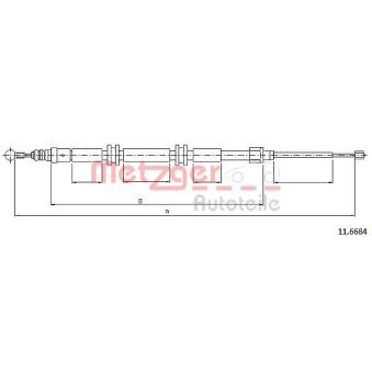 Tirette à câble, frein de stationnement METZGER 11.6684 pour BMW X3 111 CDI - 110cv