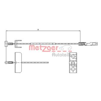 Tirette à câble, frein de stationnement METZGER OEM 365301673R