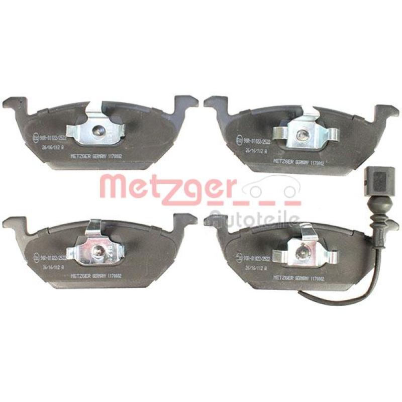 Jeu de 4 plaquettes de frein avant METZGER 1170002 - Visuel 1