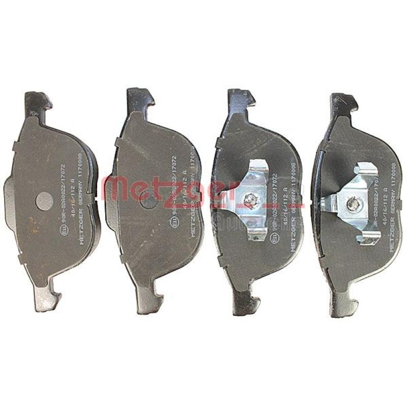 Jeu de 4 plaquettes de frein avant METZGER 1170008 - Visuel 1
