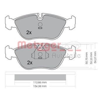 Jeu de 4 plaquettes de frein avant METZGER OEM 9485593