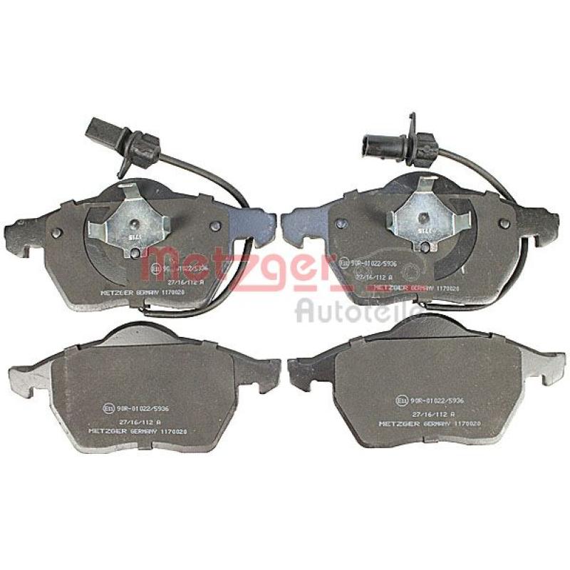 Jeu de 4 plaquettes de frein avant METZGER 1170020 - Visuel 1
