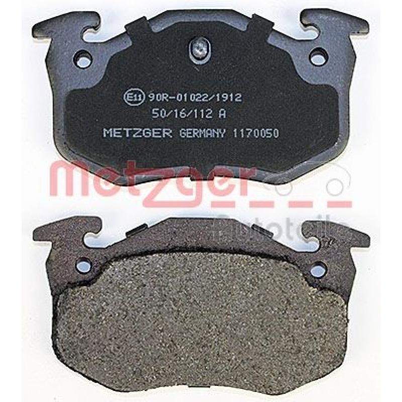 Jeu de 4 plaquettes de frein arrière METZGER 1170050 - Visuel 2