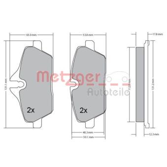 Jeu de 4 plaquettes de frein avant METZGER OEM 34116767144