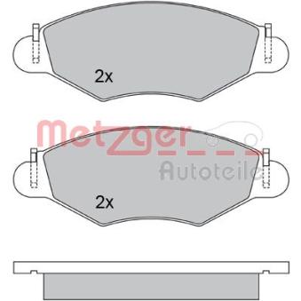 Jeu de 4 plaquettes de frein avant METZGER OEM 425212