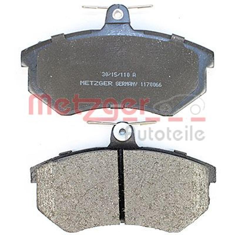 Jeu de 4 plaquettes de frein avant METZGER 1170066 - Visuel 2