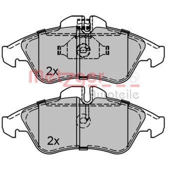 Jeu de 4 plaquettes de frein avant METZGER OEM 05135895AA