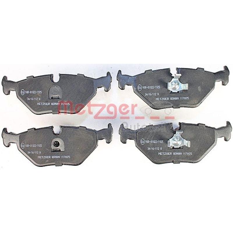 Jeu de 4 plaquettes de frein arrière METZGER 1170075 - Visuel 1