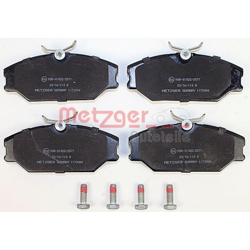 Jeu de 4 plaquettes de frein avant METZGER 1170084 - Visuel 1