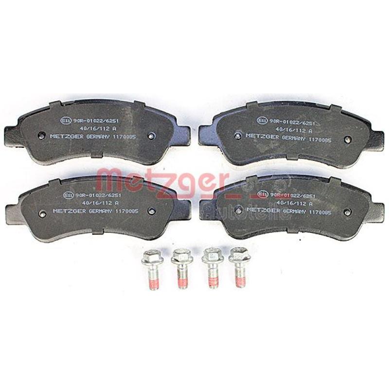 Jeu de 4 plaquettes de frein arrière METZGER 1170085 - Visuel 1