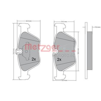Jeu de 4 plaquettes de frein avant METZGER OEM 34111164629