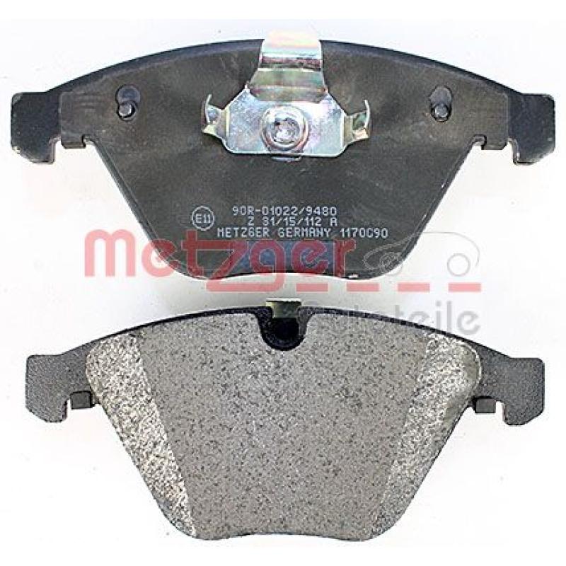 Jeu de 4 plaquettes de frein avant METZGER 1170090 - Visuel 2