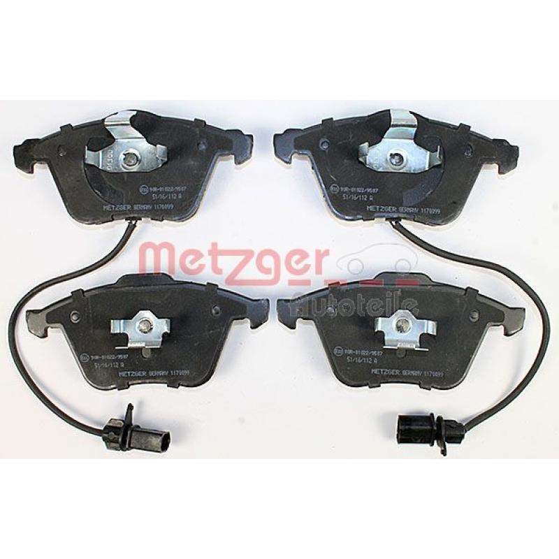 Jeu de 4 plaquettes de frein avant METZGER 1170099 - Visuel 1