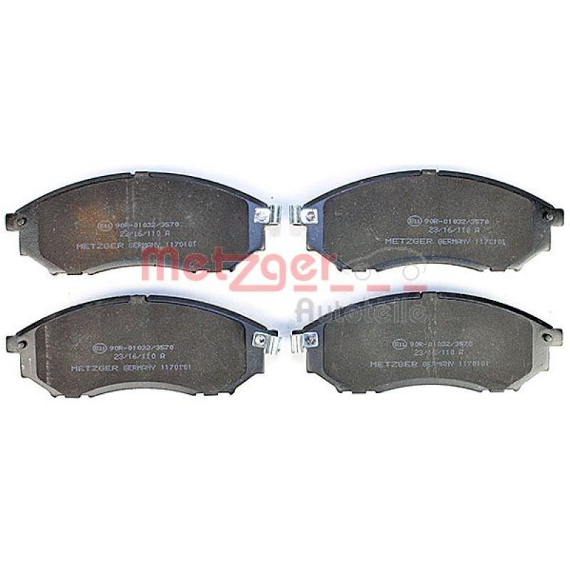 Jeu de 4 plaquettes de frein avant METZGER 1170101 - Visuel 1