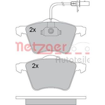 Jeu de 4 plaquettes de frein avant METZGER OEM 1151377 Jeu de 4 plaquettes de frein avant METZGER OEM 1151377