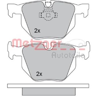 Jeu de 4 plaquettes de frein arrière METZGER OEM 34216763044 Jeu de 4 plaquettes de frein arrière METZGER OEM 34216763044