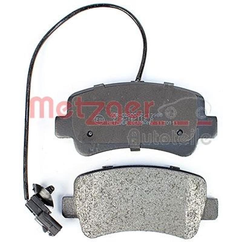 Jeu de 4 plaquettes de frein arrière METZGER 1170111 - Visuel 2