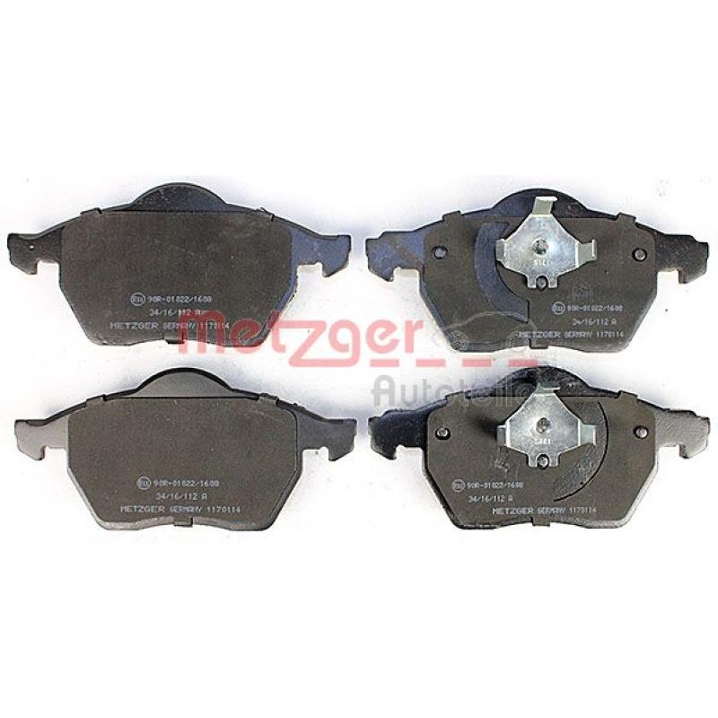 Jeu de 4 plaquettes de frein avant METZGER 1170114 - Visuel 1