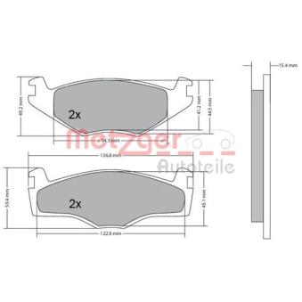 Jeu de 4 plaquettes de frein avant METZGER OEM 321698151D