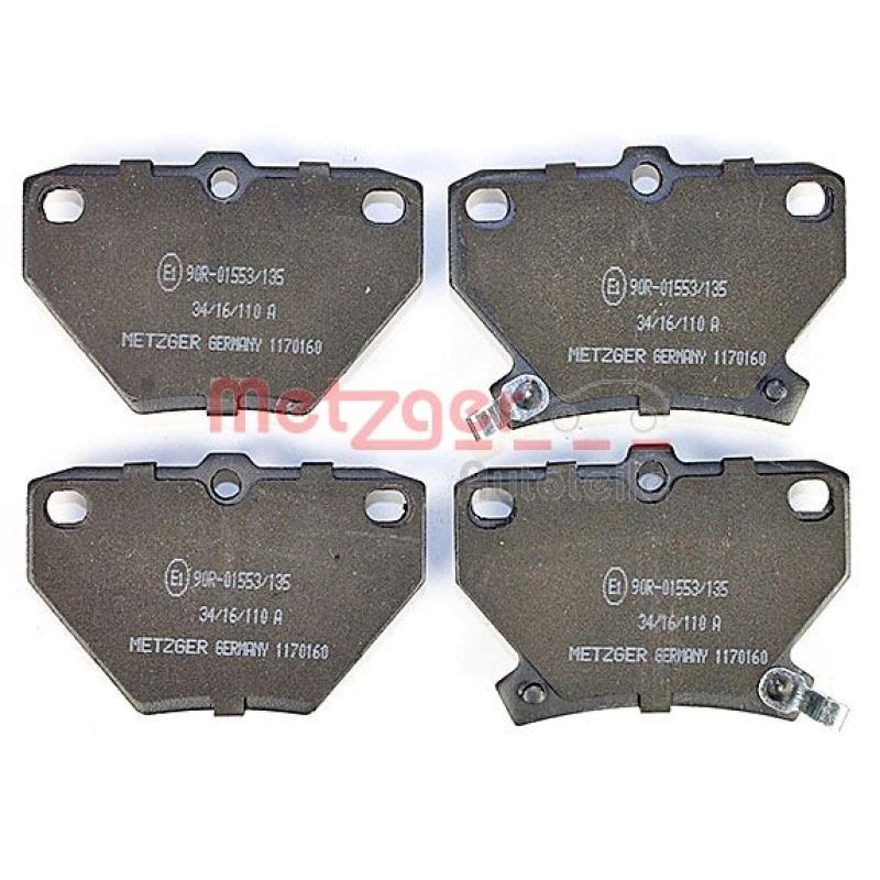 Jeu de 4 plaquettes de frein arrière METZGER 1170160 - Visuel 1