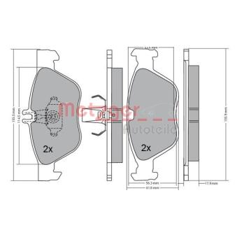 Jeu de 4 plaquettes de frein avant METZGER OEM A0034202920 Jeu de 4 plaquettes de frein avant METZGER OEM A0034202920