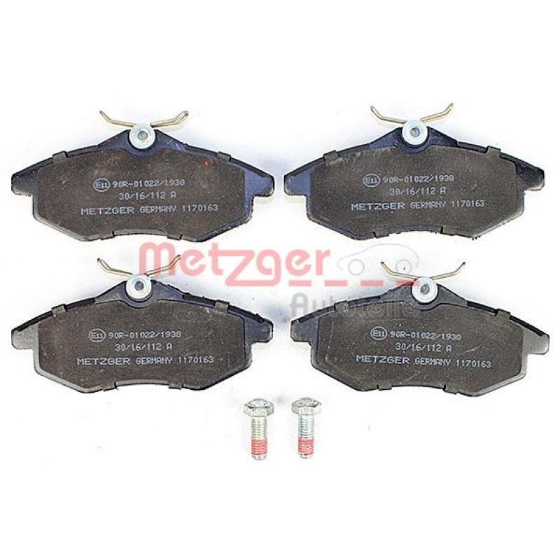 Jeu de 4 plaquettes de frein avant METZGER 1170163 - Visuel 1