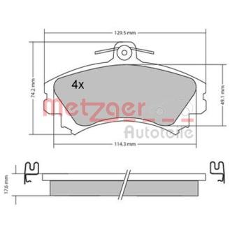 Jeu de 4 plaquettes de frein avant METZGER OEM A4544201920
