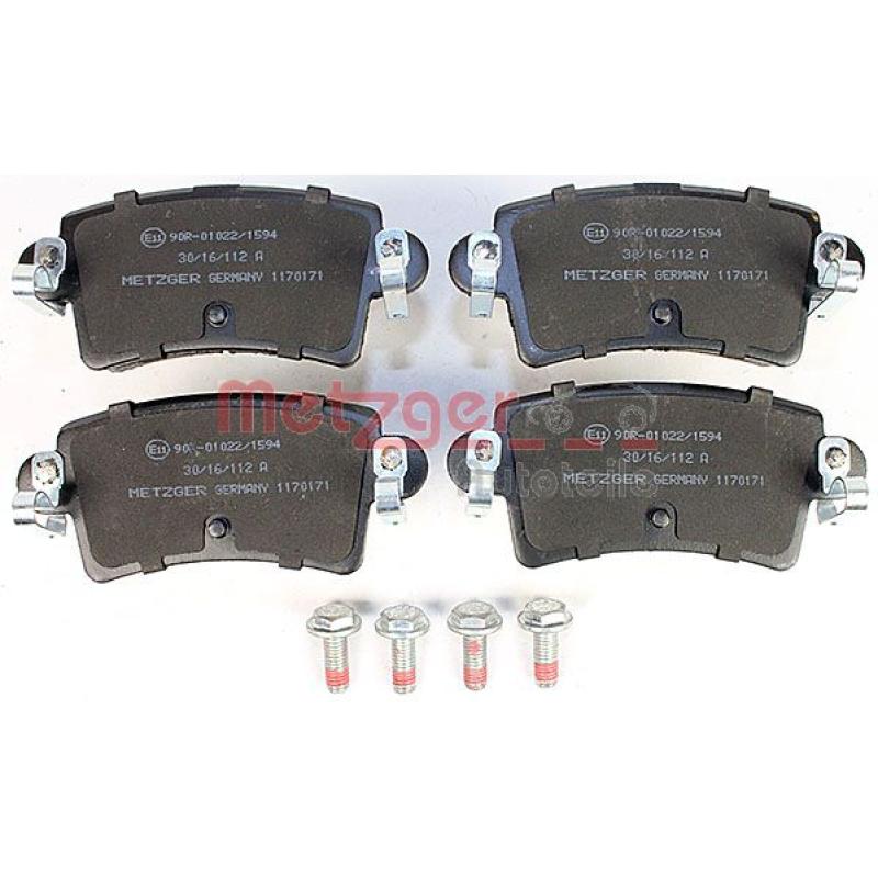 Jeu de 4 plaquettes de frein arrière METZGER 1170171 - Visuel 1