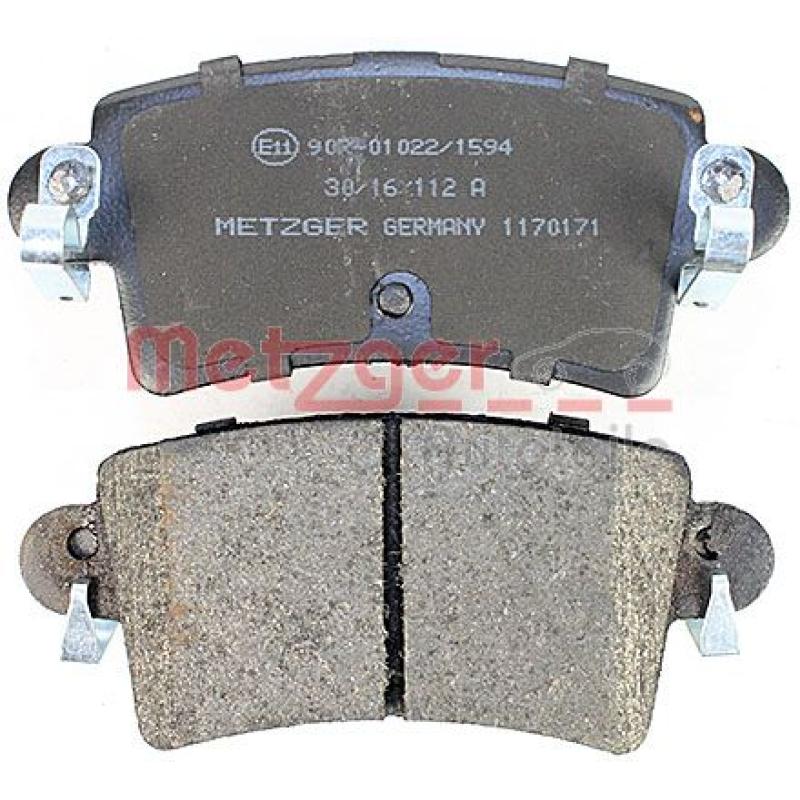 Jeu de 4 plaquettes de frein arrière METZGER 1170171 - Visuel 2