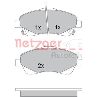Jeu de 4 plaquettes de frein avant METZGER OEM 04465YZZEB