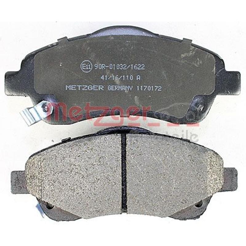 Jeu de 4 plaquettes de frein avant METZGER 1170172 - Visuel 2